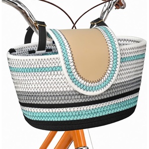 image:imageRAYMACE Bike Basket Front Handmade Bicycle Basket Fits for Adult BikesAqua